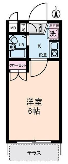 サニーハイム(1K/1階)の間取り写真