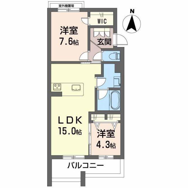 シャーメゾン蘇原村雨(2LDK/3階)の間取り写真