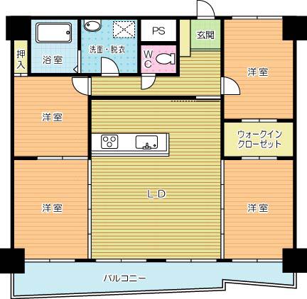 S-FORT小倉(3SLDK/15階)の間取り写真