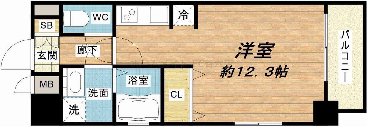 KAISEI本町東(ワンルーム/9階)の間取り写真