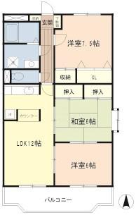 サンライズイーストMS(3LDK/4階)の間取り写真