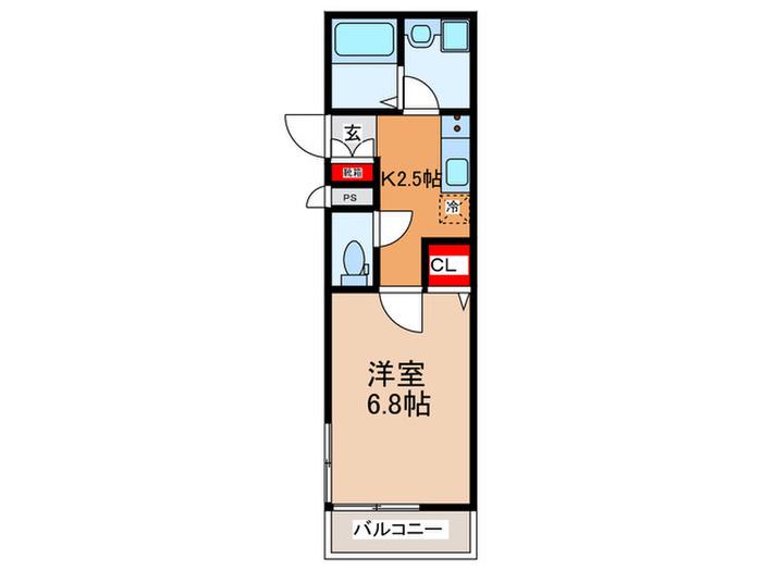 SUN GARDEN 柏田(1K/1階)の間取り写真