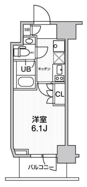 JMFレジデンス北品川(1K/5階)の間取り写真
