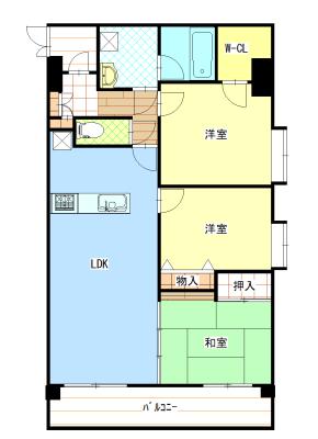 パテラスクエア小山(3LDK/2階)の間取り写真