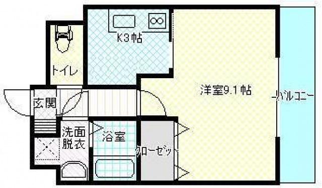 クローバー大町(1K/7階)の間取り写真