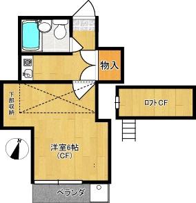 サンハイツ西野(1K/2階)の間取り写真