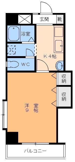 ラフィネ道後(1K/2階)の間取り写真