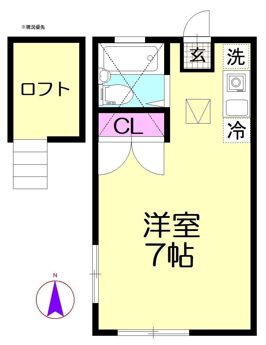 パークサイド加賀山(ワンルーム/1階)の間取り写真