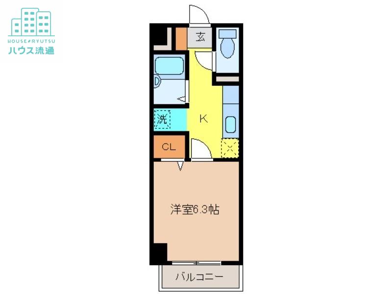 びーの柳原(1K/3階)の間取り写真