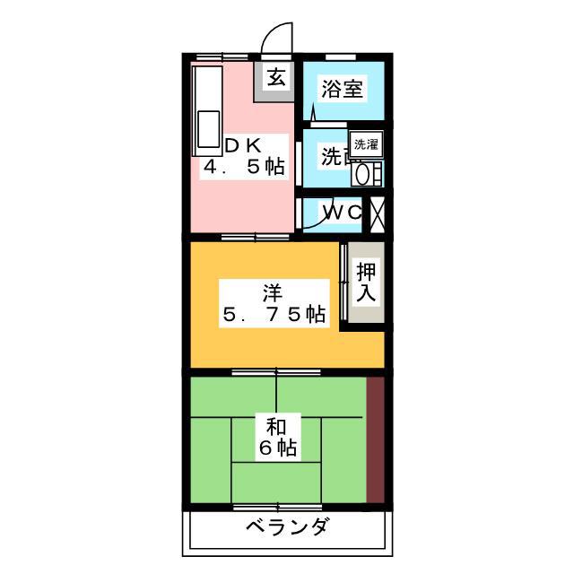 林ハイツ(2DK/2階)の間取り写真