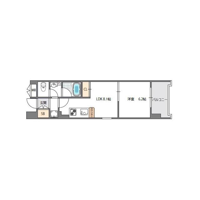 コンソラーレ東野田(1LDK/10階)の間取り写真