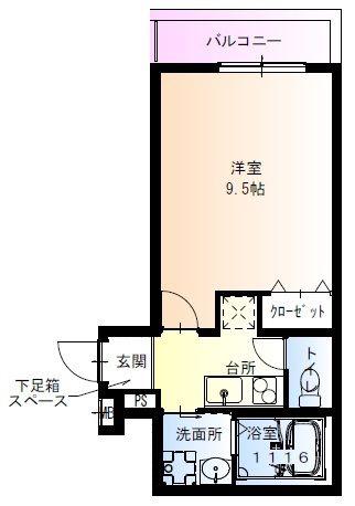 フジパレス住吉山之内(1K/3階)の間取り写真