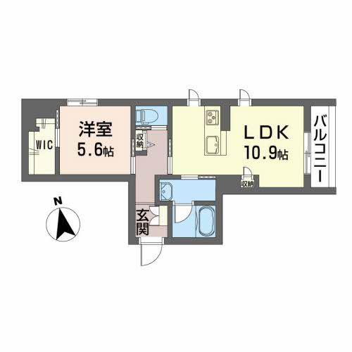 フロレゾン(1LDK/2階)の間取り写真