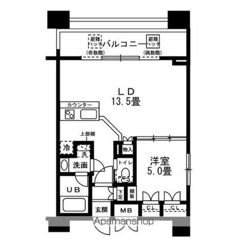 レジディア錦糸町(1LDK/10階)の間取り写真