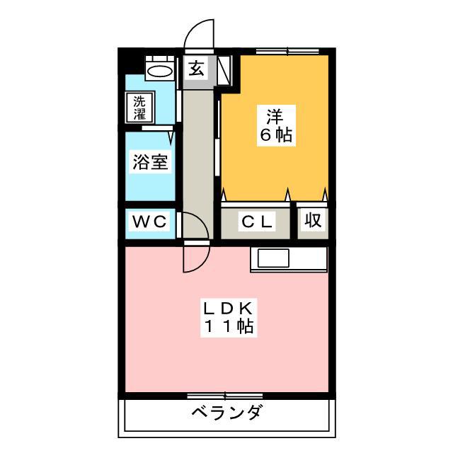 プリマ・クラッセ(1LDK/4階)の間取り写真