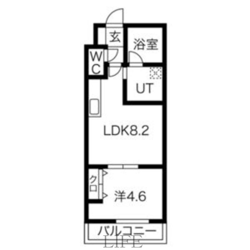 MONACO(1LDK/4階)の間取り写真