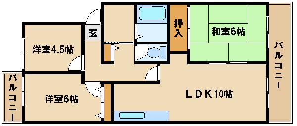 マッティーナ神戸弐番館(3LDK/3階)の間取り写真
