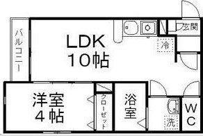 クレフラスト泉中央駅北(1LDK/1階)の間取り写真