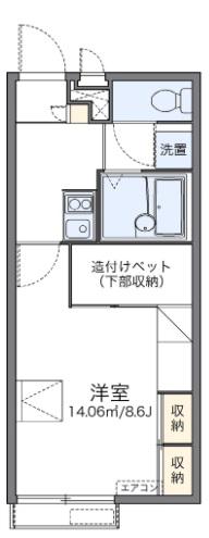 レオパレス南備後(1K/2階)の間取り写真