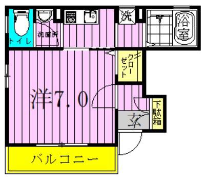 LUIRE(1K/1階)の間取り写真