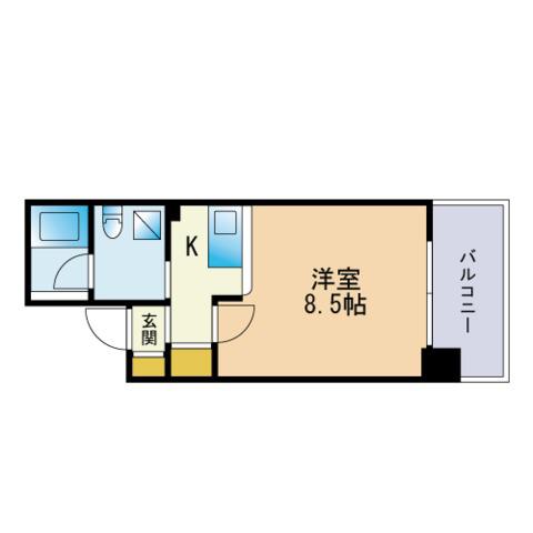 ラフォーレ大濠パークアベニュー(1K/4階)の間取り写真