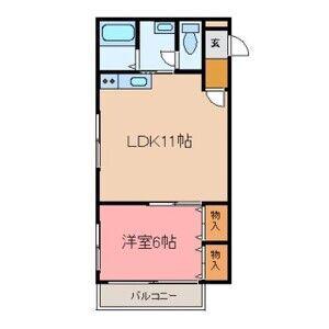 江戸屋ハイツA・B(1LDK/2階)の間取り写真