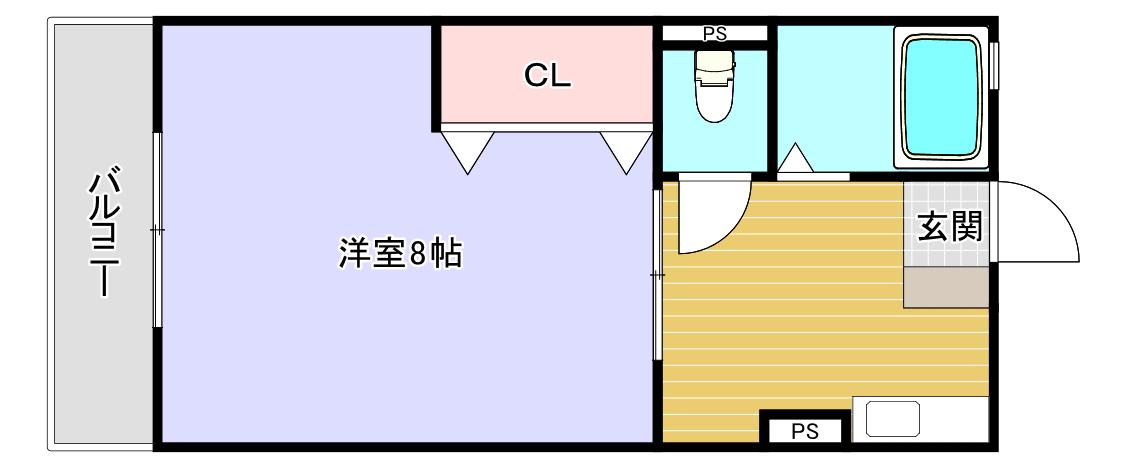 ステップコート長居(1K/2階)の間取り写真
