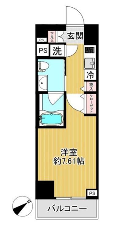 ドルチェ東京押上ツインズ壱番館(1K/6階)の間取り写真