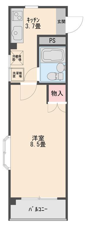 コーポラスぐんしん(1K/2階)の間取り写真