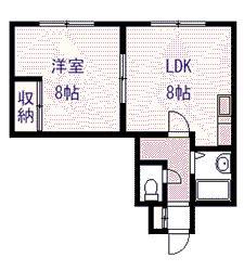 エンドレス519(1DK/4階)の間取り写真