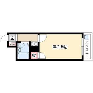 サンハイツ喜多山(1K/5階)の間取り写真