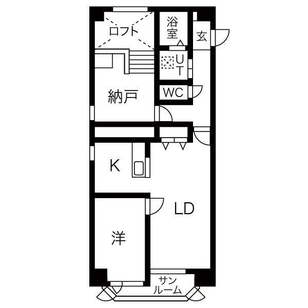 LA LUCE 菊水(2SLDK/2階)の間取り写真