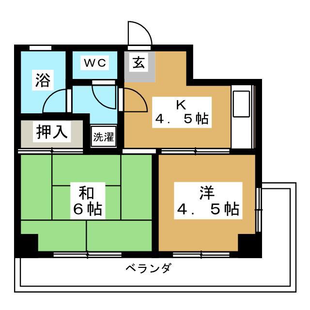 リバーサイド浅見(2K/2階)の間取り写真