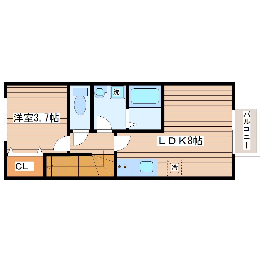 PIERA(1LDK/2階)の間取り写真