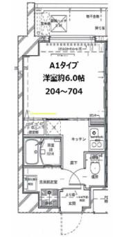 グランリーヴェル新川崎VERY(1K/5階)の間取り写真
