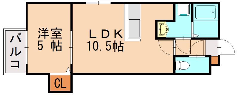 LA CASA FELICE和白(1LDK/2階)の間取り写真