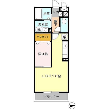 パークレジデンス中央(1LDK/1階)の間取り写真