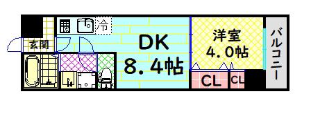 LUVIAS堺(1LDK/6階)の間取り写真