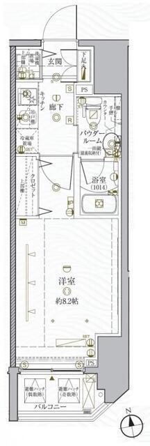 クレイシア秋葉原イースト(1K/9階)の間取り写真