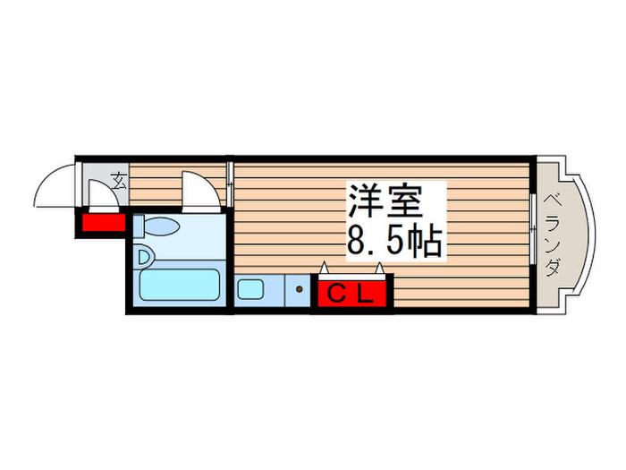 オリーブレジデンス(ワンルーム/3階)の間取り写真