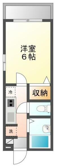 フェンテ小川(1K/2階)の間取り写真