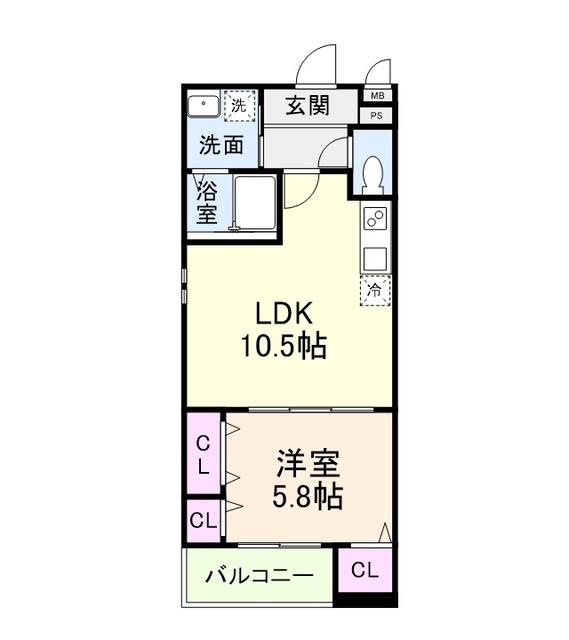 プライムメゾン・ソレイユ(1LDK/3階)の間取り写真