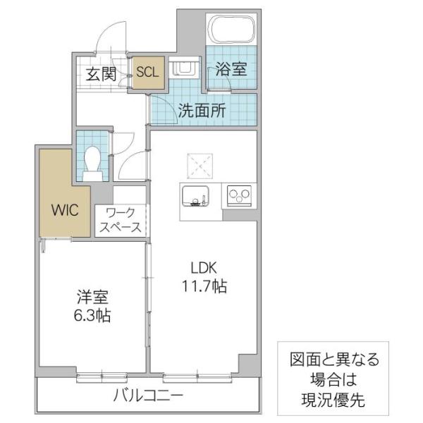 ラヴォラーレ(1LDK/1階)の間取り写真