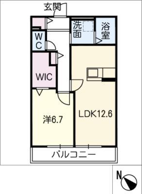 サンシャインレジデンスA(1LDK/1階)の間取り写真