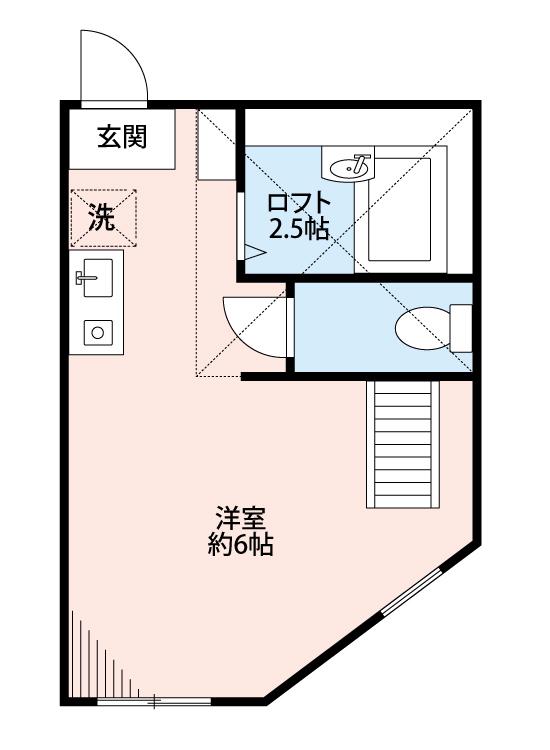 アーヴェル妙蓮寺Ⅱ A(ワンルーム/2階)の間取り写真