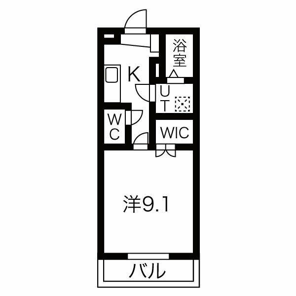 チェスターコート(1K/4階)の間取り写真