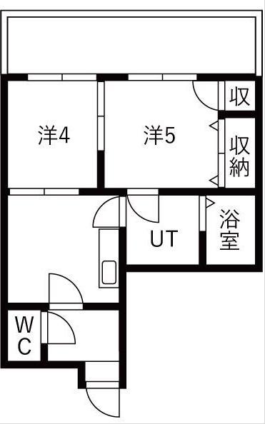 クリアサカイ1(2DK/1階)の間取り写真