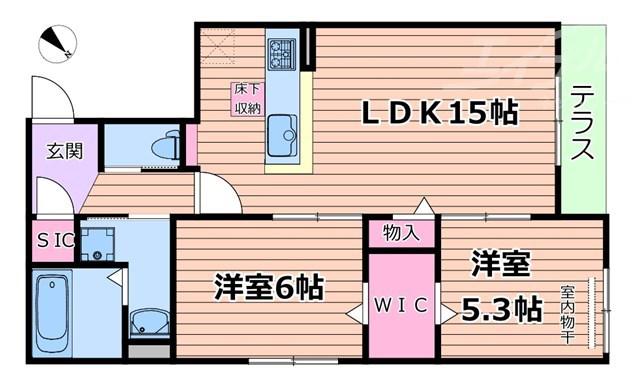 D′RESIDENCE茨木蔵垣内(2LDK/2階)の間取り写真