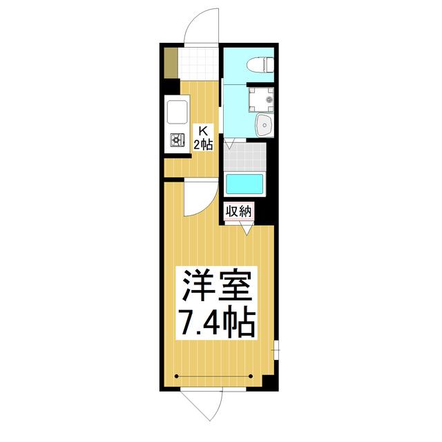 ベルデ南千歳(1K/1階)の間取り写真