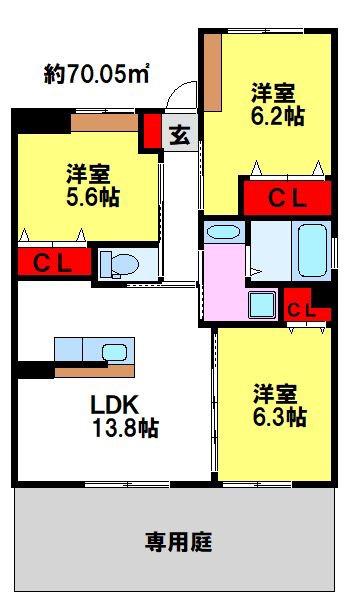 SOPHIA GARDEN(3LDK/1階)の間取り写真